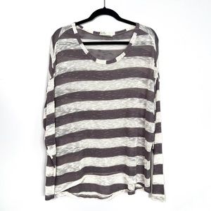 MUMU Mellow purple and cream striped 100% Rayon knit top size Medium